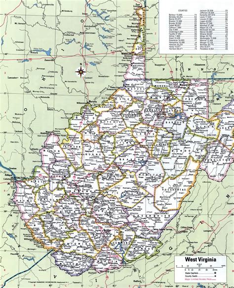 West Virginia State Map .
